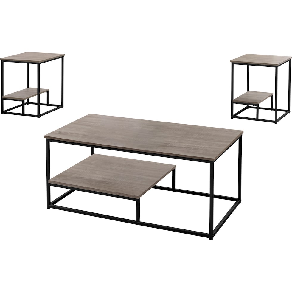 amos brown black  pc occasional tables   