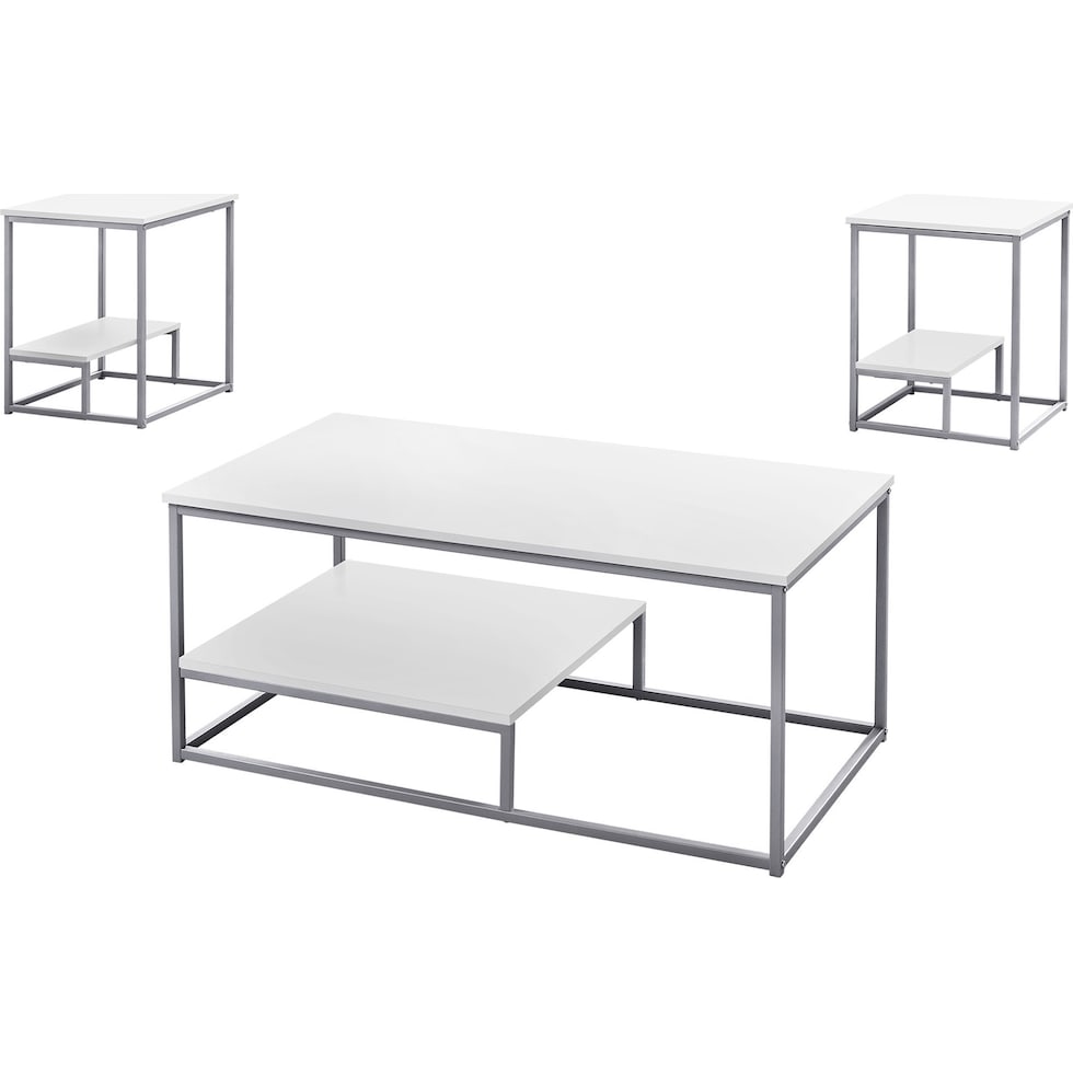 amos white gray  pc occasional tables   