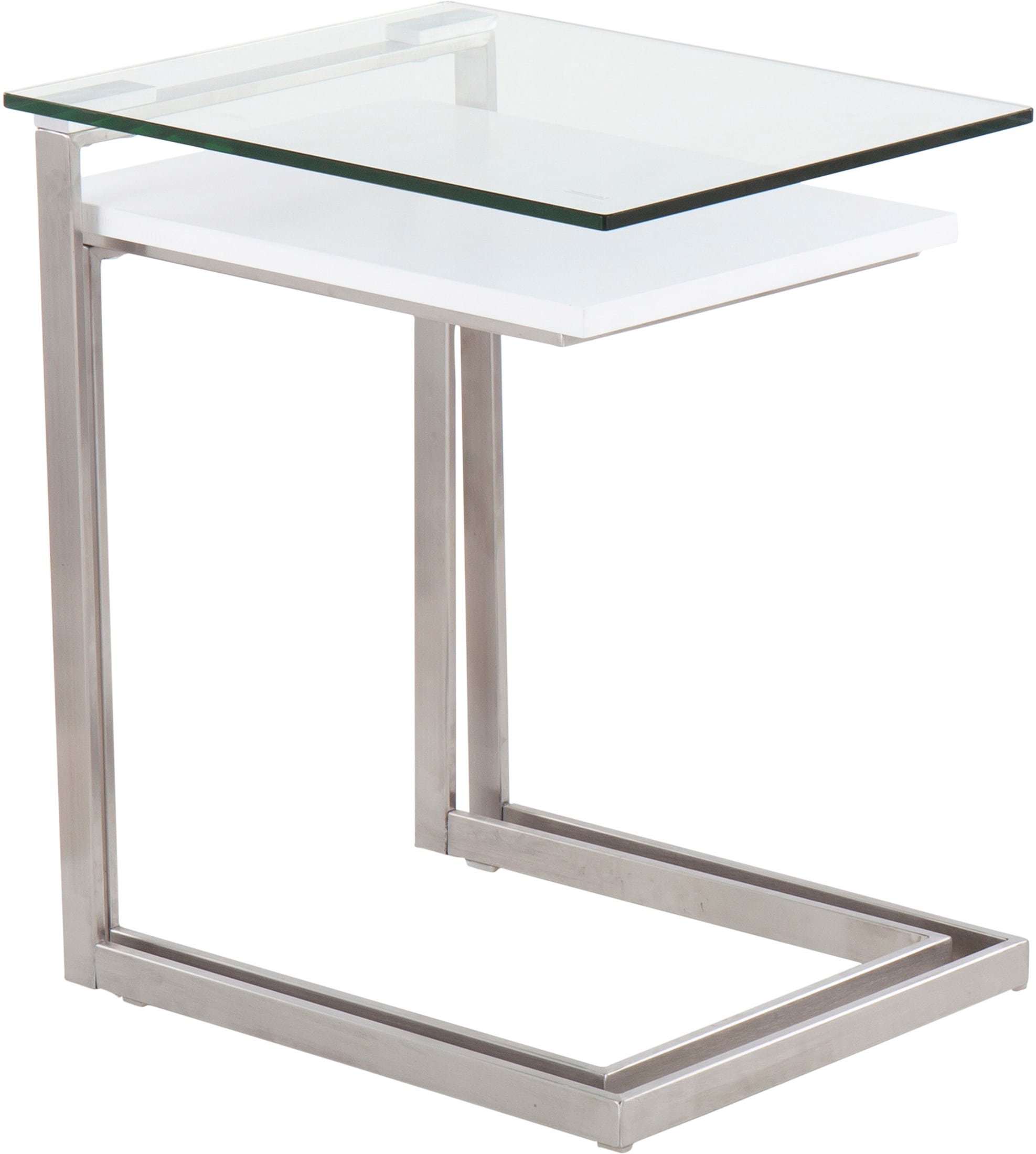 Amsterdam Nesting Tables - Stainless Steel/White | Value City Furniture