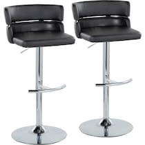 anabelle black vegan leather chrome bar stool   