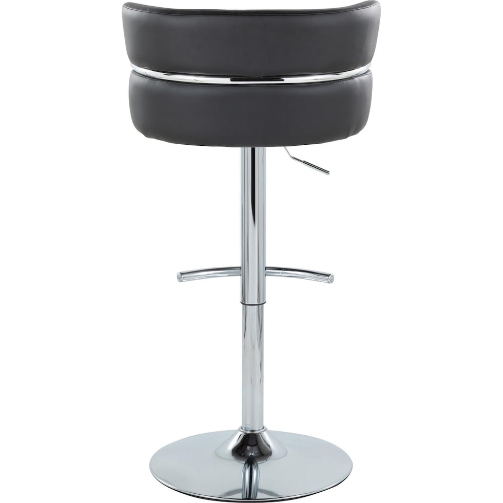 anabelle black vegan leather chrome bar stool   