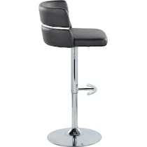 anabelle black vegan leather chrome bar stool   