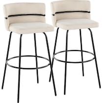 anabelle cream black bar stool   