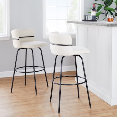 Anabelle Set of 2 Swivel Bar Stools