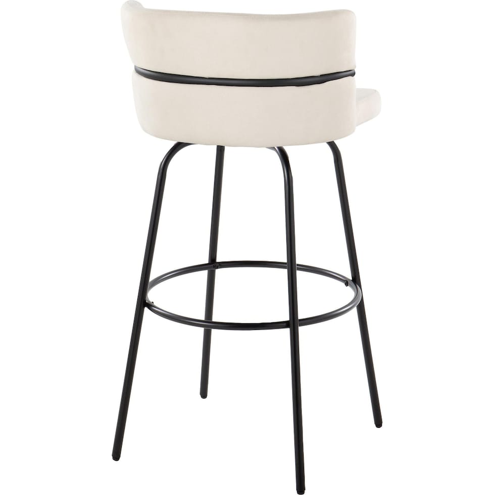 anabelle cream black bar stool   