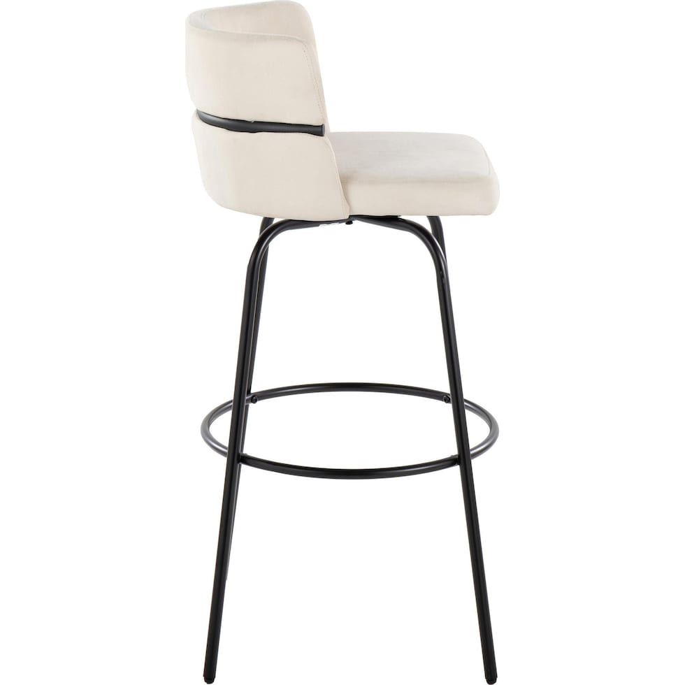 anabelle cream black bar stool   