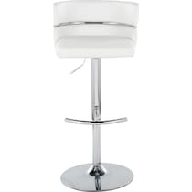 anabelle white vegan leather chrome bar stool   