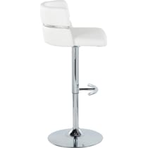 anabelle white vegan leather chrome bar stool   