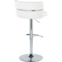 anabelle white vegan leather chrome bar stool   