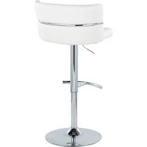 anabelle white vegan leather chrome bar stool   