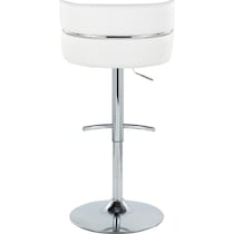 anabelle white vegan leather chrome bar stool   