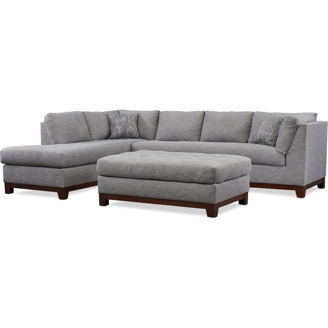 Living Room Furniture - Anderson 2-Piece Sectional with Chaise and Ottoman