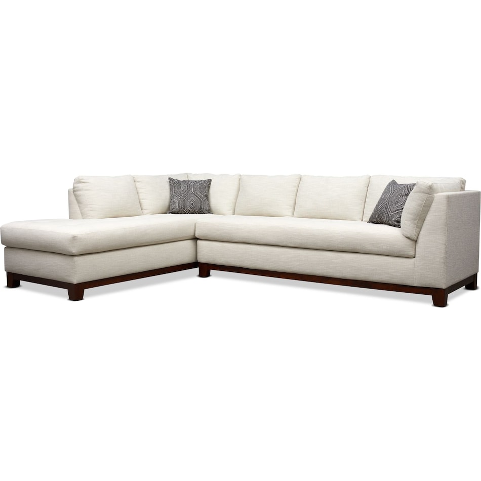 anderson white  pc sectional with left facing chaise   
