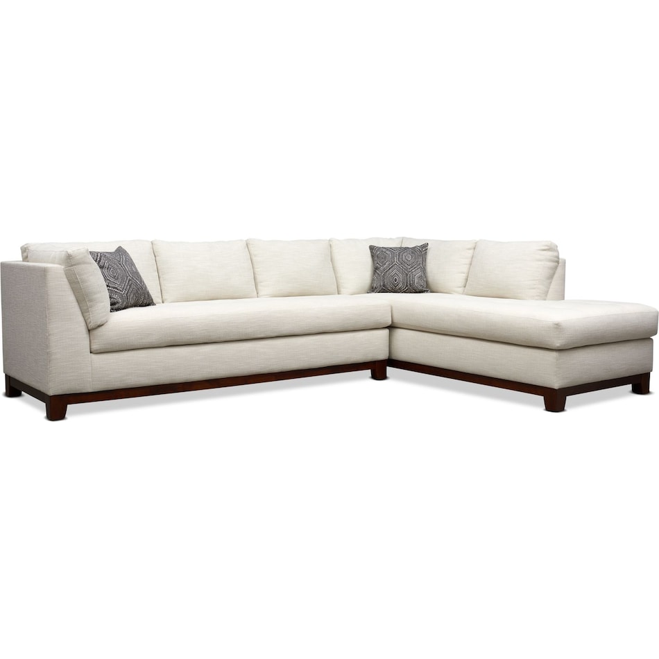 anderson white  pc sectional with right facing chaise   