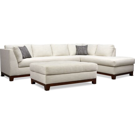 Anderson 2-Piece Sectional with Right-Facing Chaise and Ottoman - Ivory