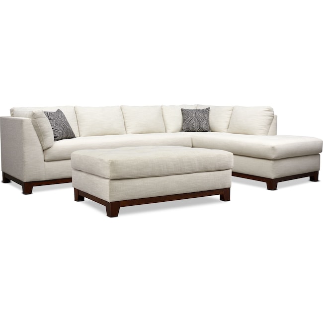 Living Room Furniture - Anderson 2-Piece Sectional with Chaise and Ottoman