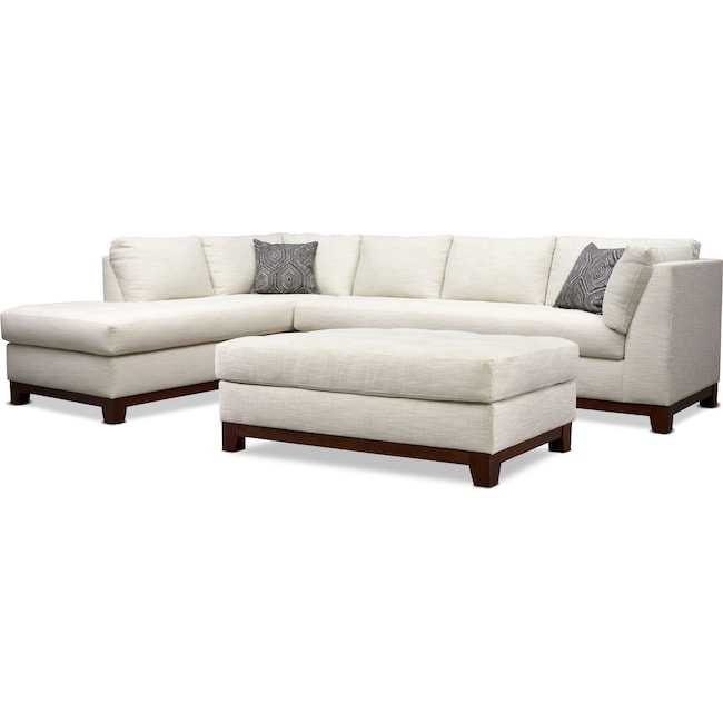 Living Room Furniture - Anderson 2-Piece Sectional with Chaise and Ottoman