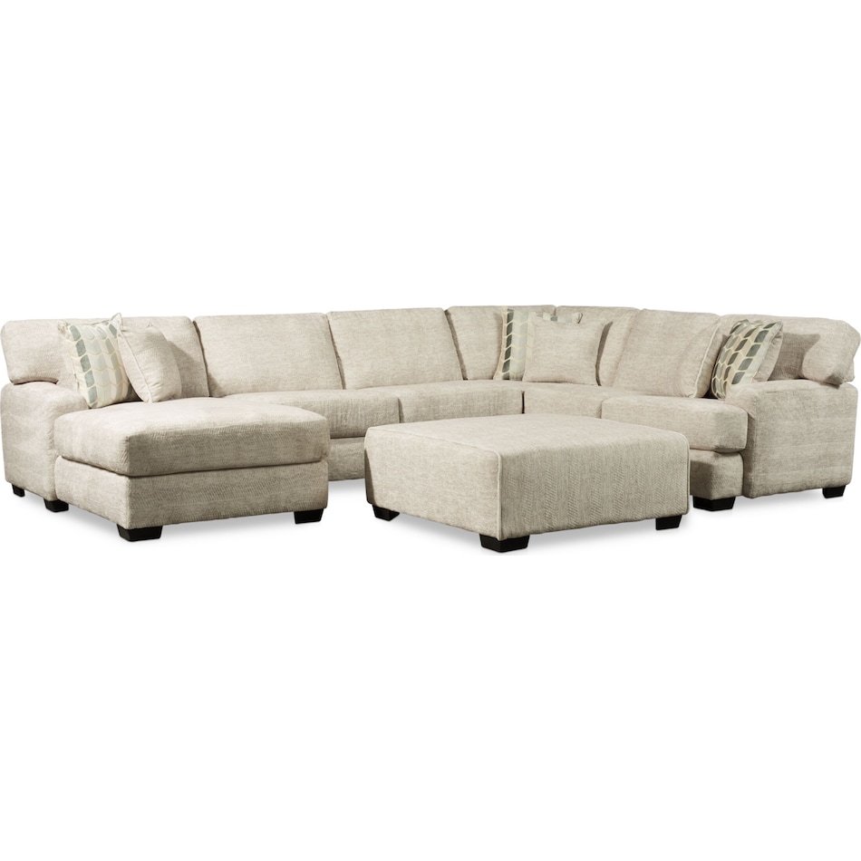 andi light brown  pc sectional and ottoman   
