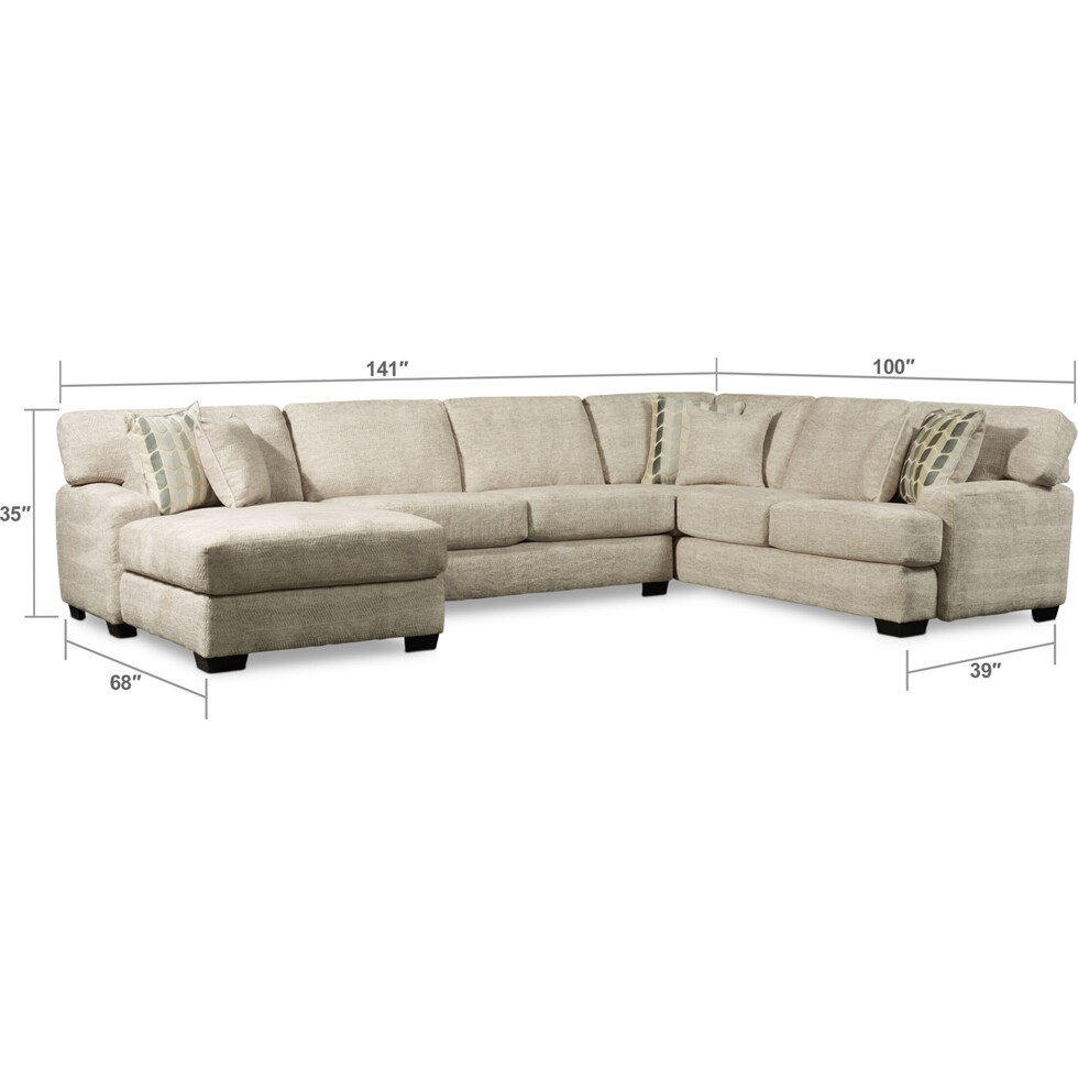 andi light brown  pc sectional   