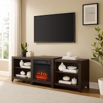 andie dark brown entertainment wall unit   