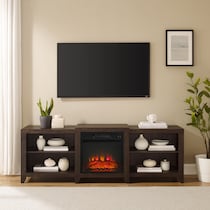 andie dark brown entertainment wall unit   