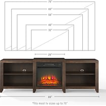 andie dark brown entertainment wall unit   