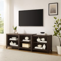 andie dark brown entertainment wall unit   