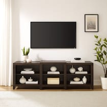 andie dark brown entertainment wall unit   