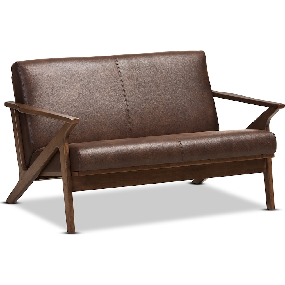 andrea dark brown loveseat   