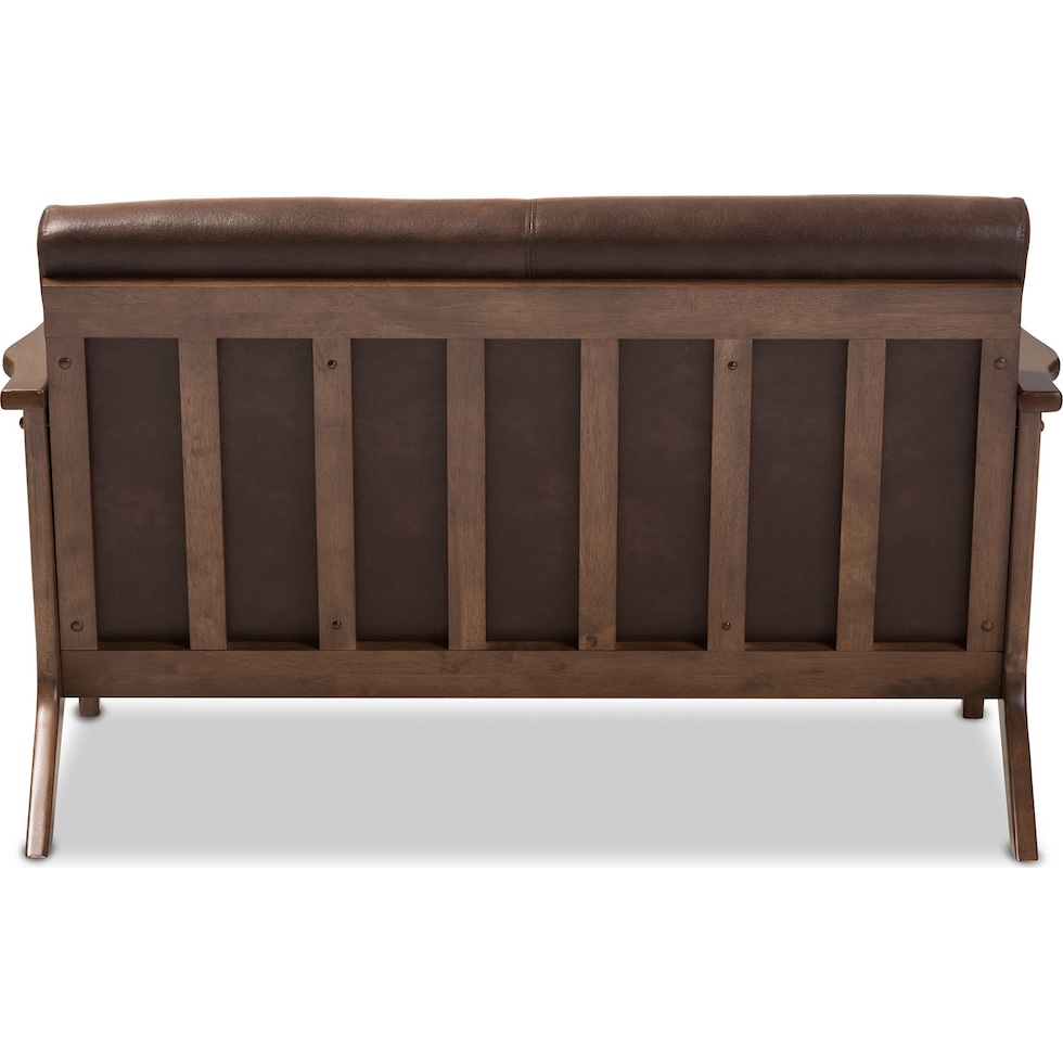 andrea dark brown loveseat   