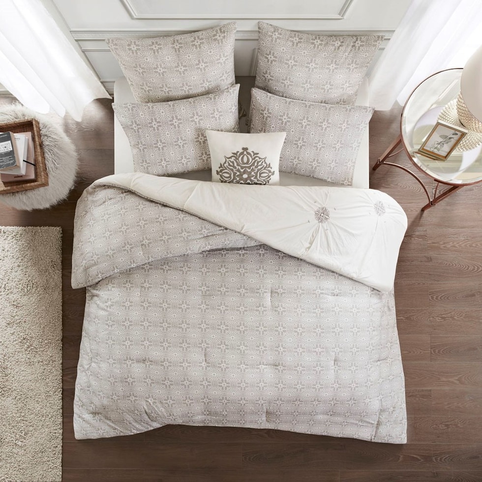 angela white king california king bedding set   