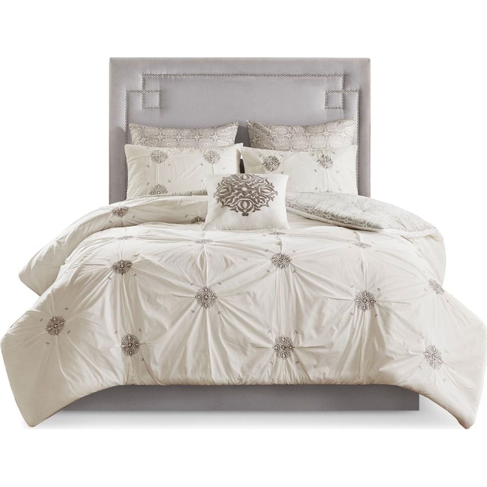 angela white king california king bedding set   