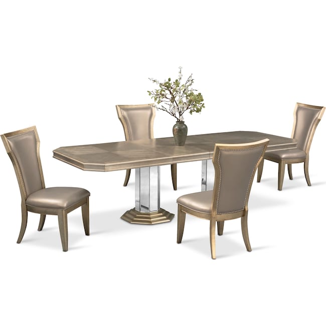 Dining Room Furniture - Angelina Dining Table and 4 Dining Chairs