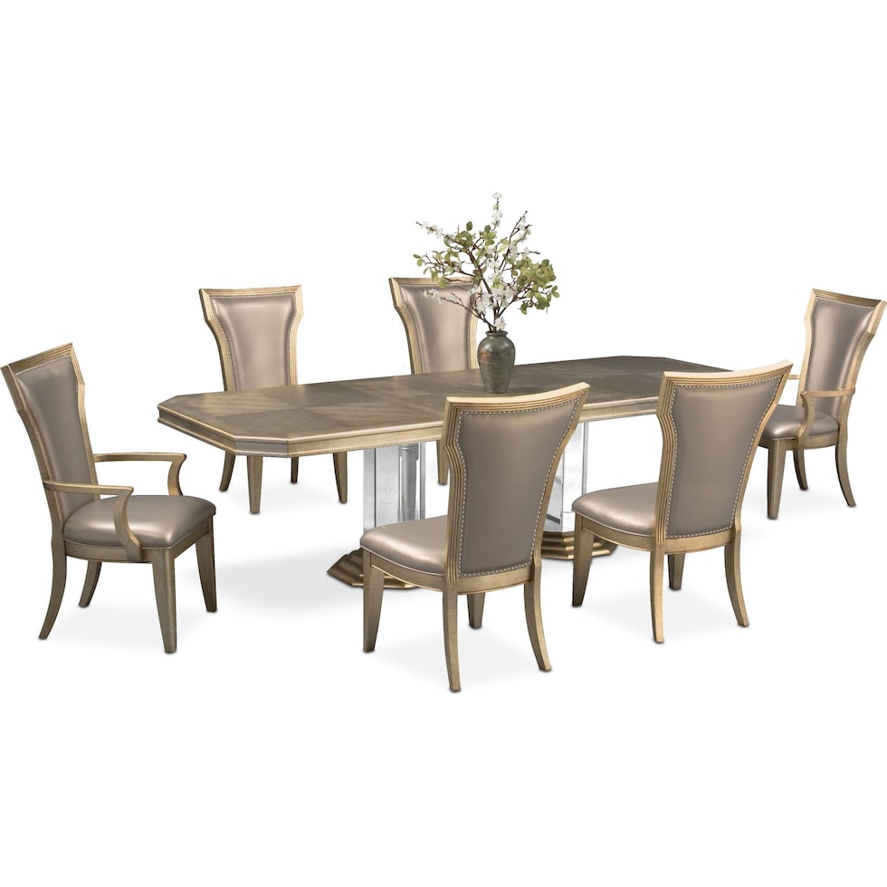 angelina dining metallic  pc dining room   