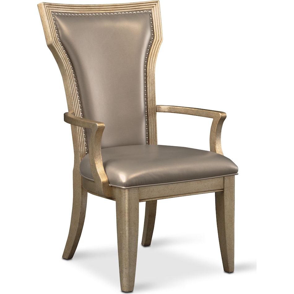 angelina dining metallic arm chair   