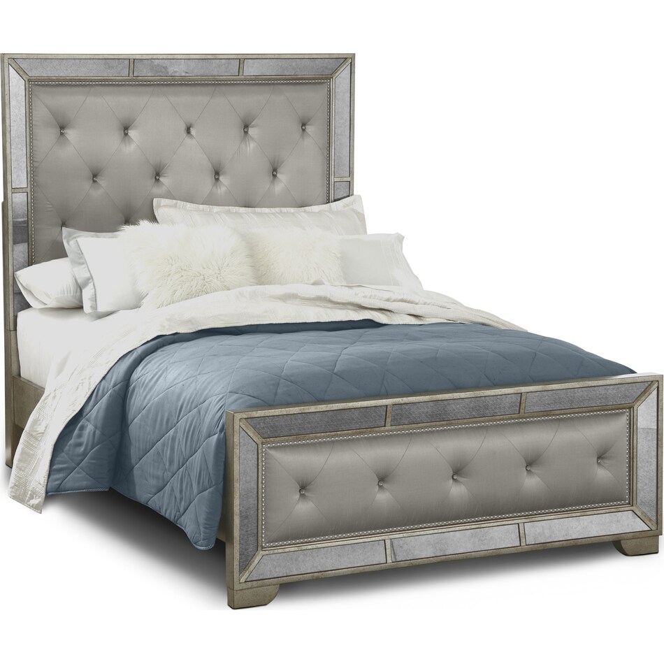 angelina silver queen bed   