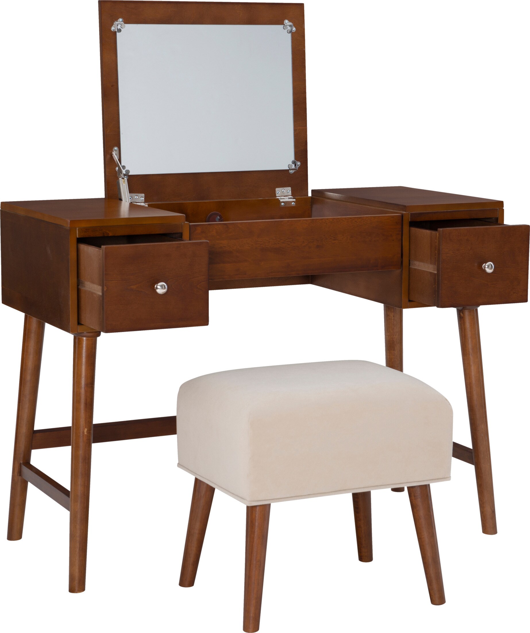 vanity desk dark brown