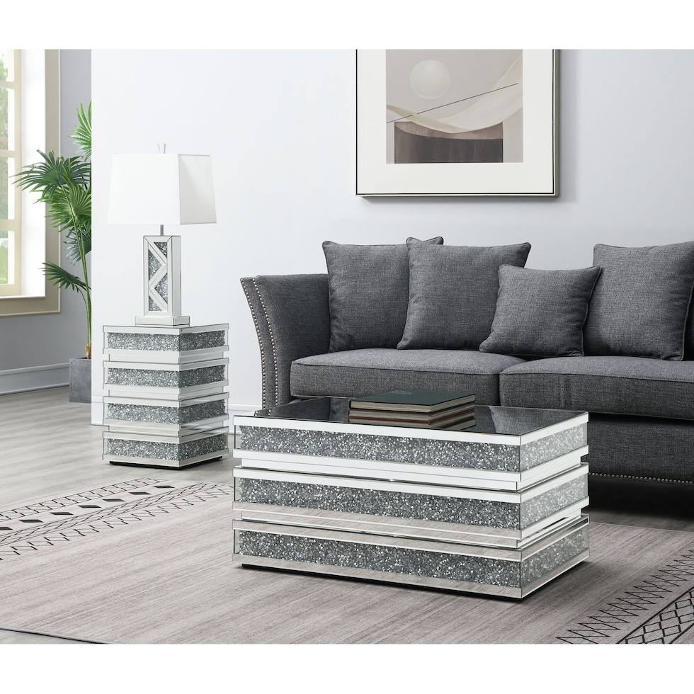 anise silver end table   