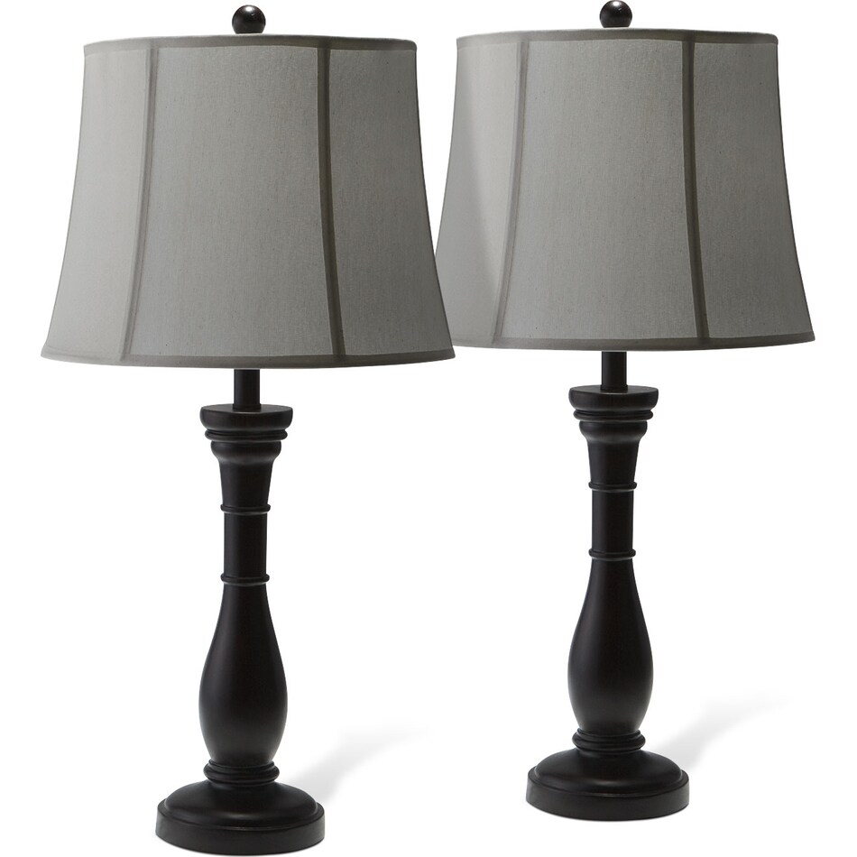 annette dark brown  pack table lamps   