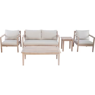 Annotto Bay Outdoor Set with Sofa, 2 Chairs, Side Table and Coffee Table