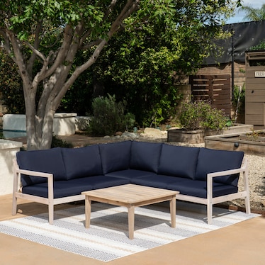 Annotto Bay 3-Piece Outdoor Sectional and Coffee Table Set