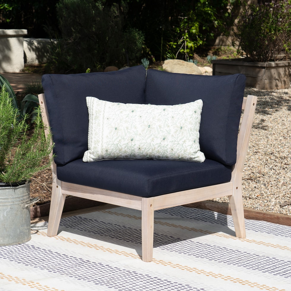 annotto bay blue natural outdoor corner chair   