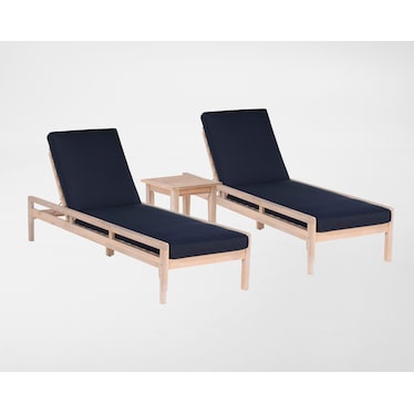 Annotto Bay Outdoor Side Table and 2 Chaise Loungers