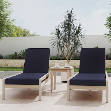 Annotto Bay Outdoor Side Table and 2 Chaise Loungers
