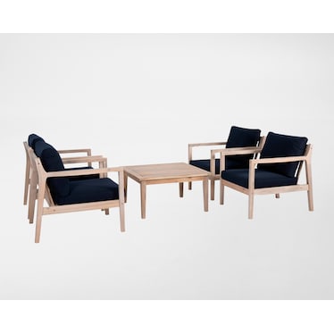 Annotto Bay Outdoor Coffee Table and 4 Lounge Chairs