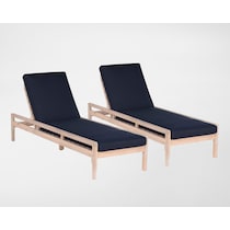 annotto bay navy natural outdoor chaise set   