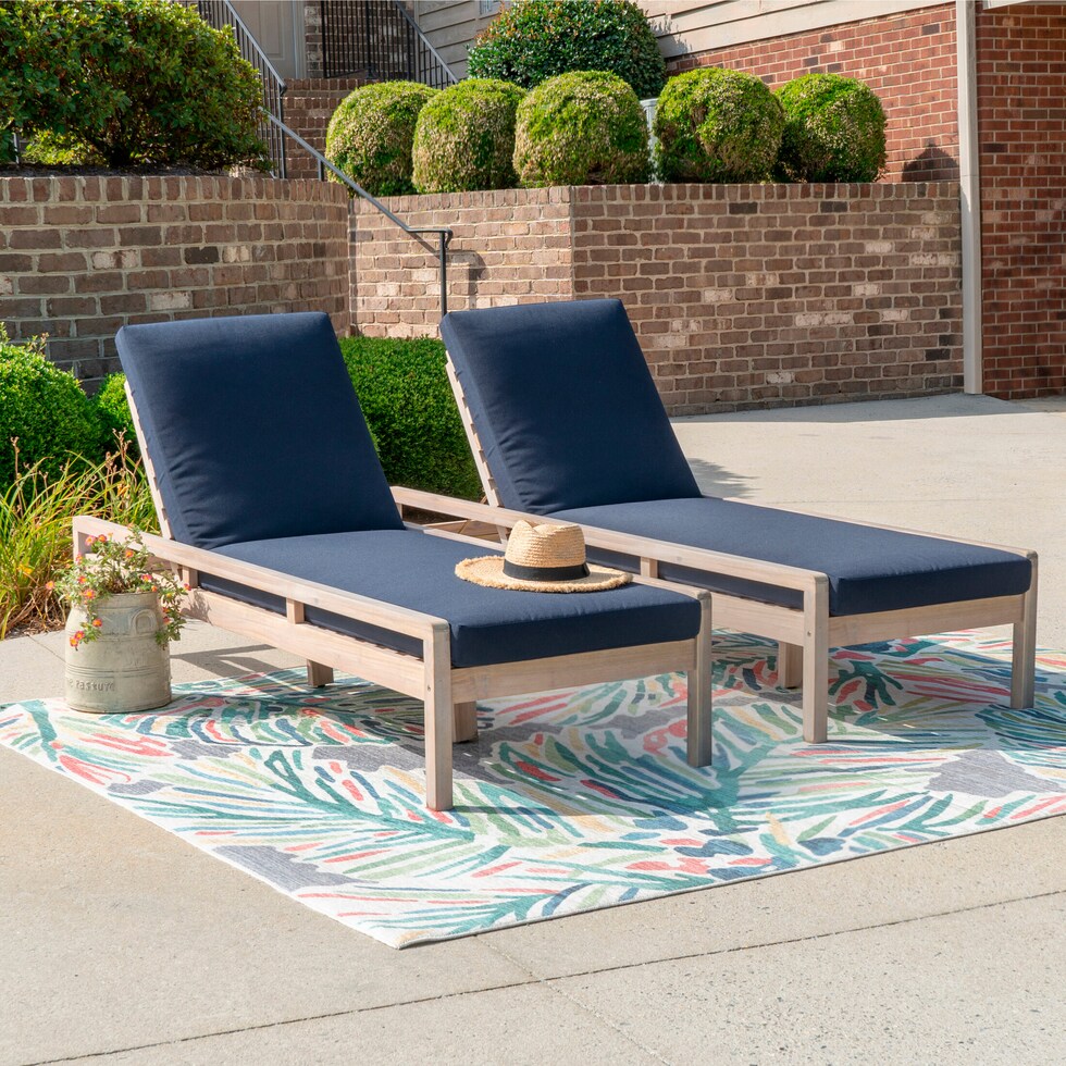 annotto bay navy natural outdoor chaise set   