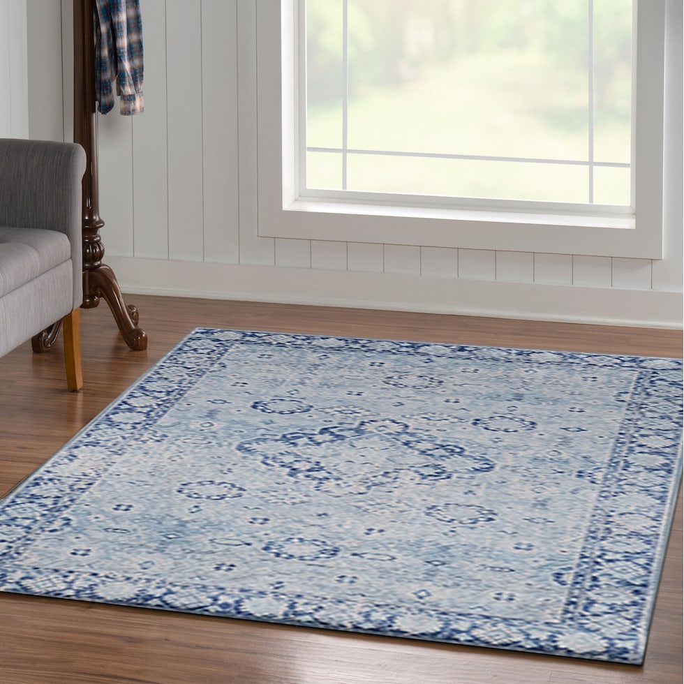 antero blue area rug  x    