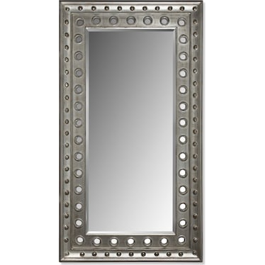 Antiqued White and Black 84'' x 42'' Floor Mirror