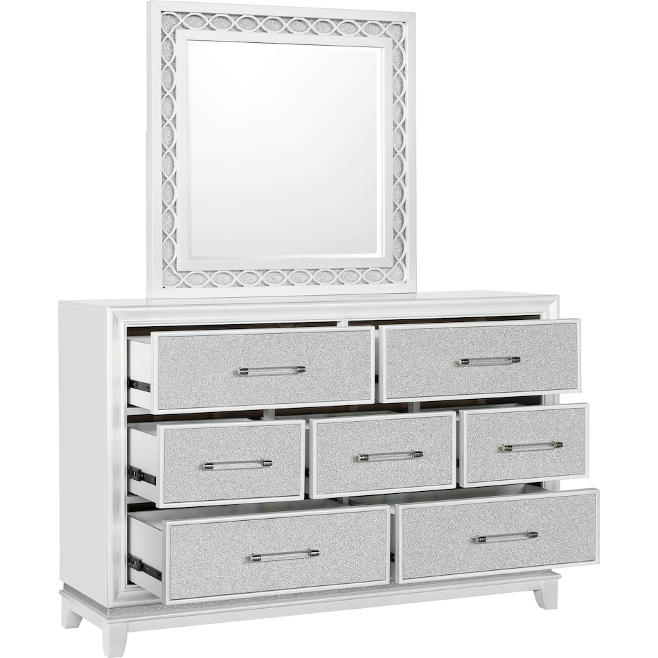 apollo silver dresser & mirror   